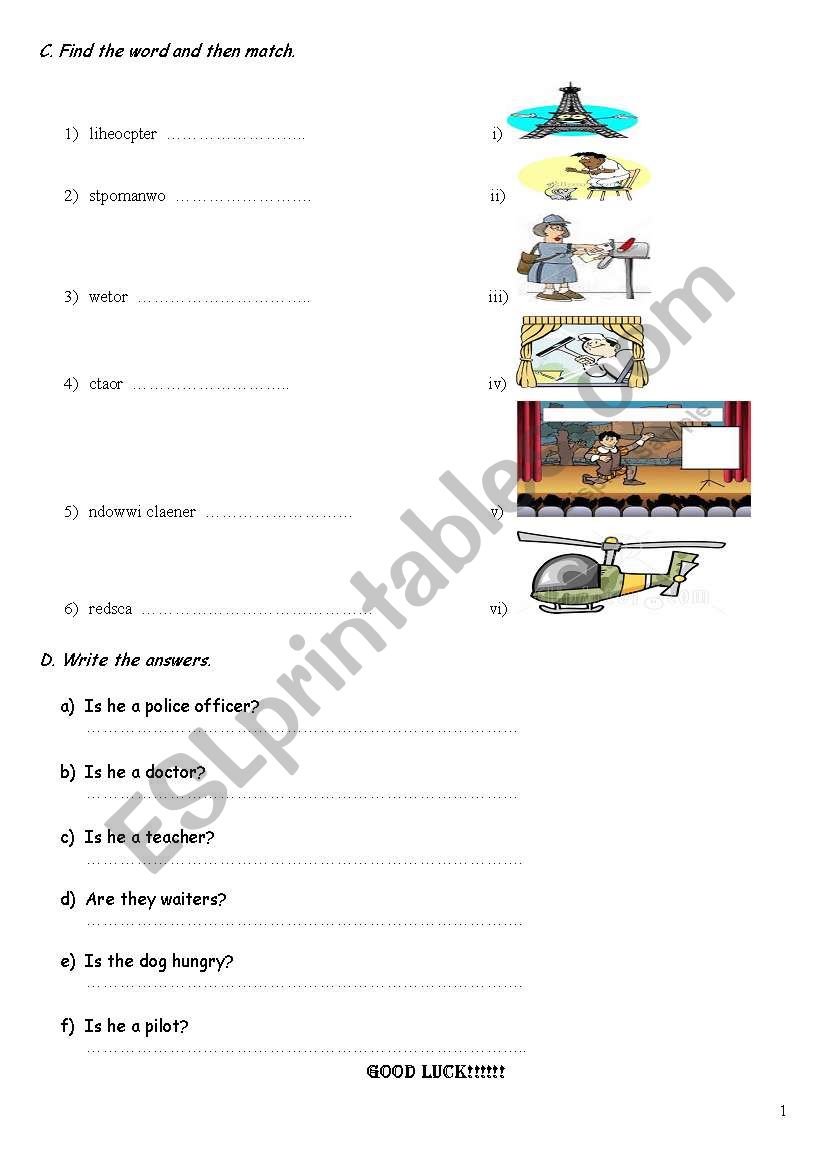 Revision worksheet (part B) worksheet