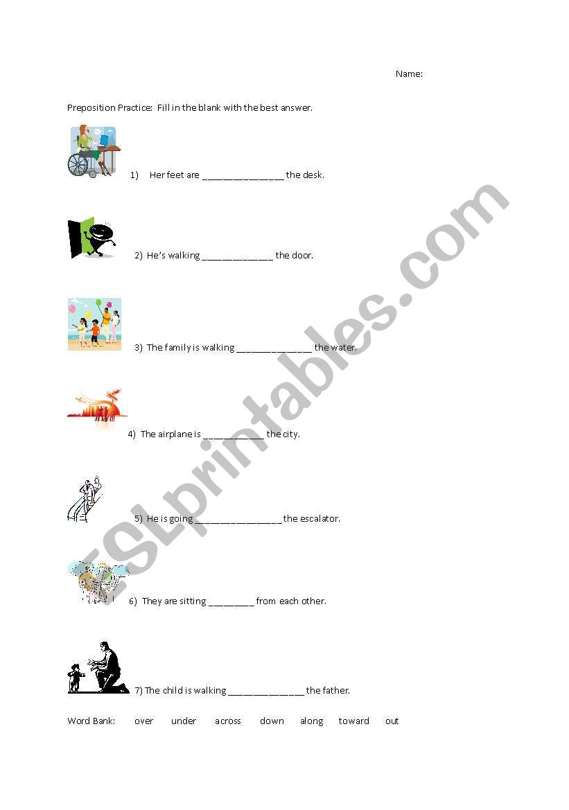 Preposition Practice worksheet