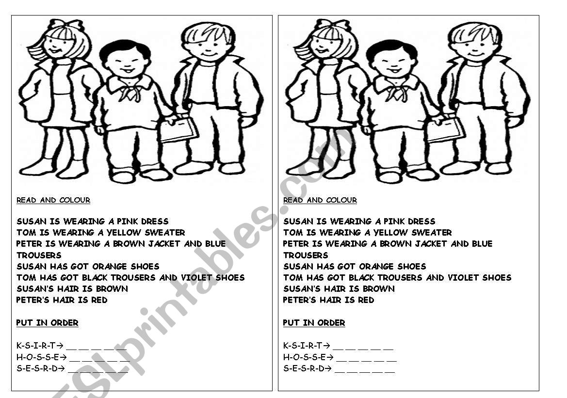 CLOTHES worksheet