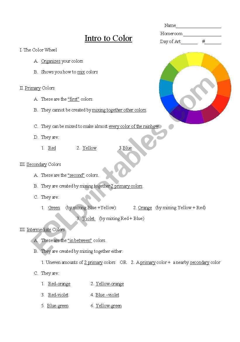 Introduction to Color Theory - with answers