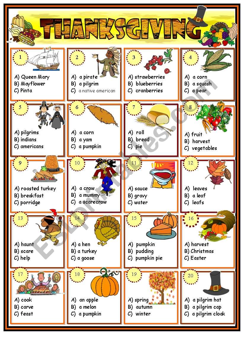 Thanksgiving quiz (BW+ the key)