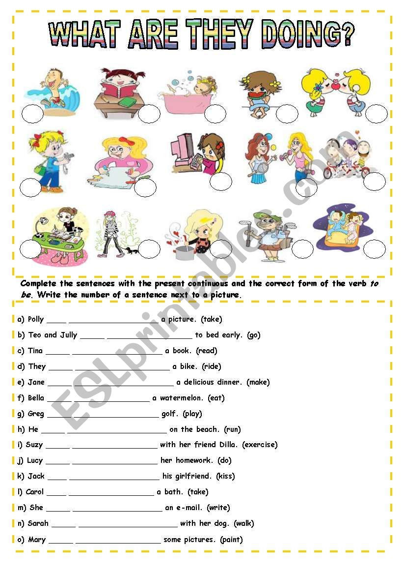 What are they doing? worksheet