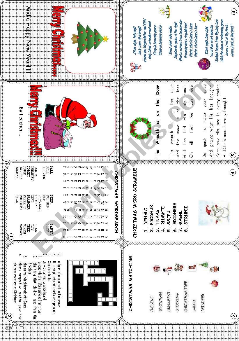Christmas Mini Book worksheet