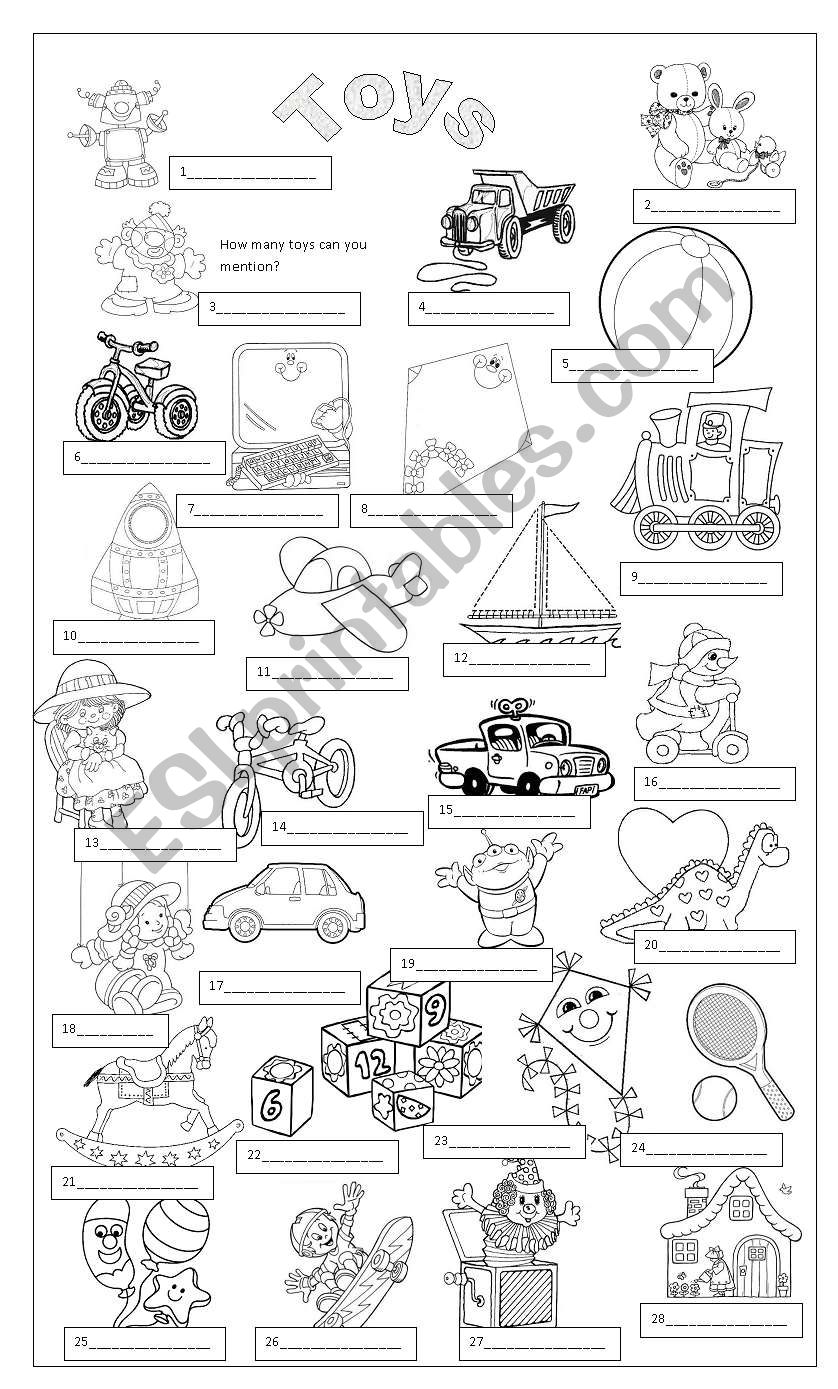 TOYS worksheet