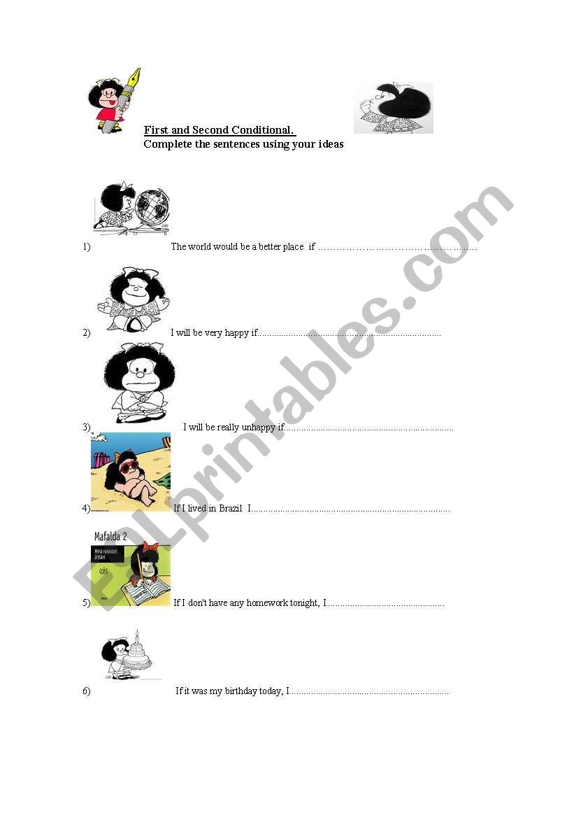 First and Second Conditional with Mafalda!!