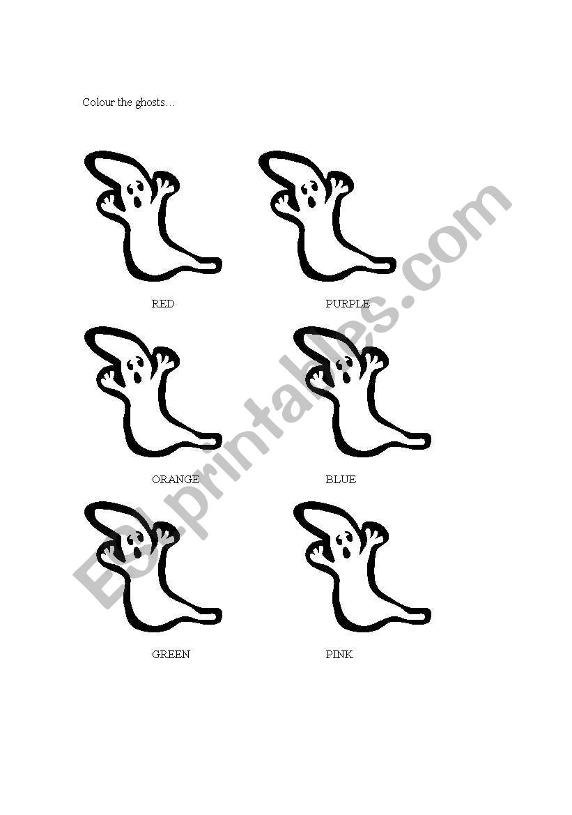 Colour the ghosts worksheet