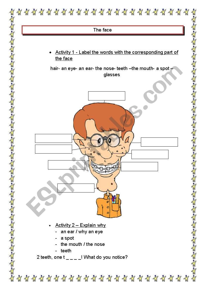 The face worksheet