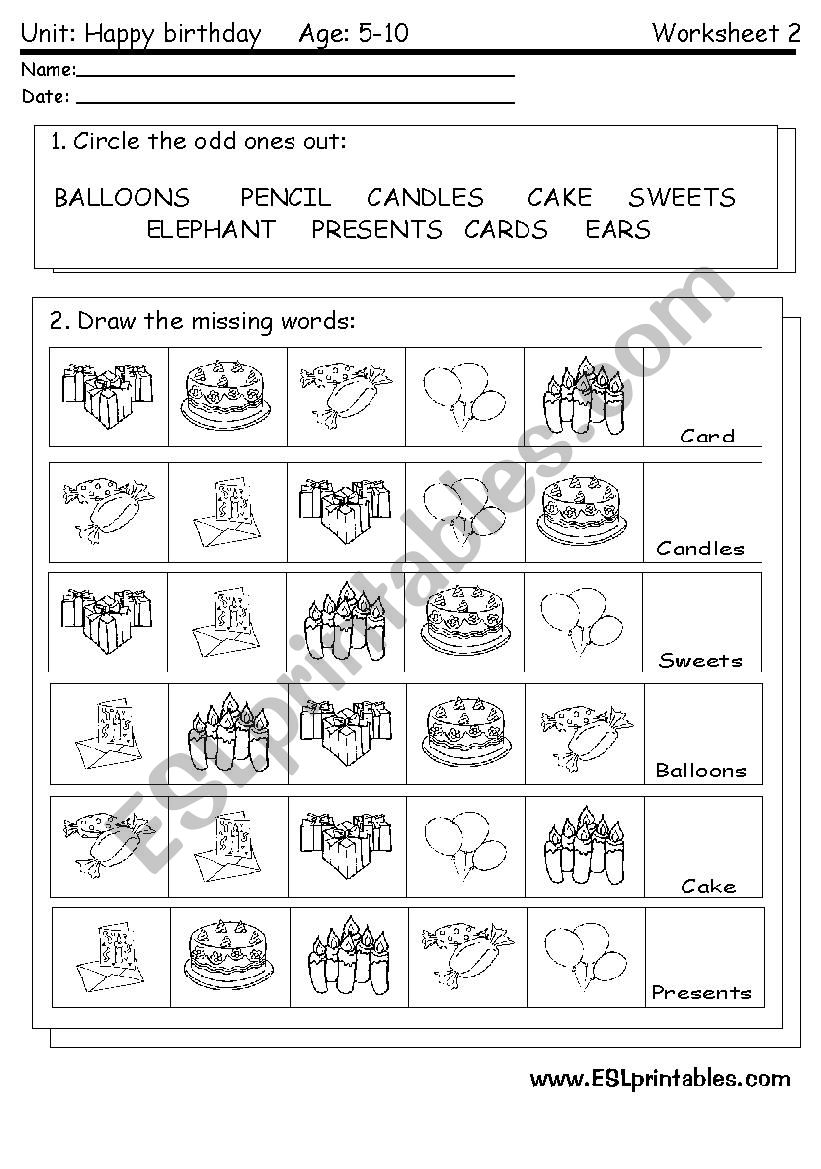 Happy Birthday - Reading worksheet