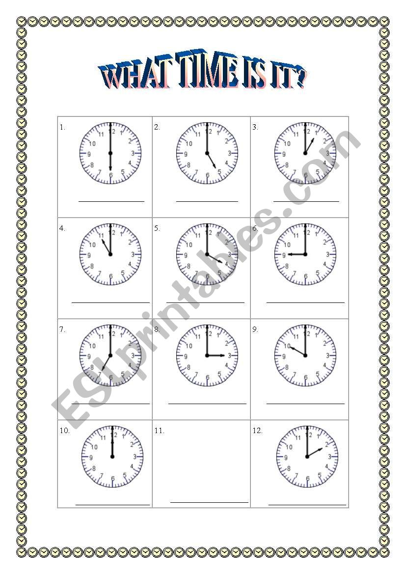 What time is it? worksheet