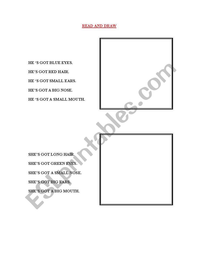 FACES worksheet