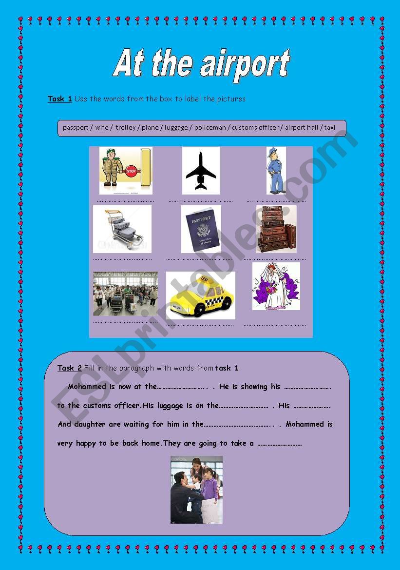 airport worksheet