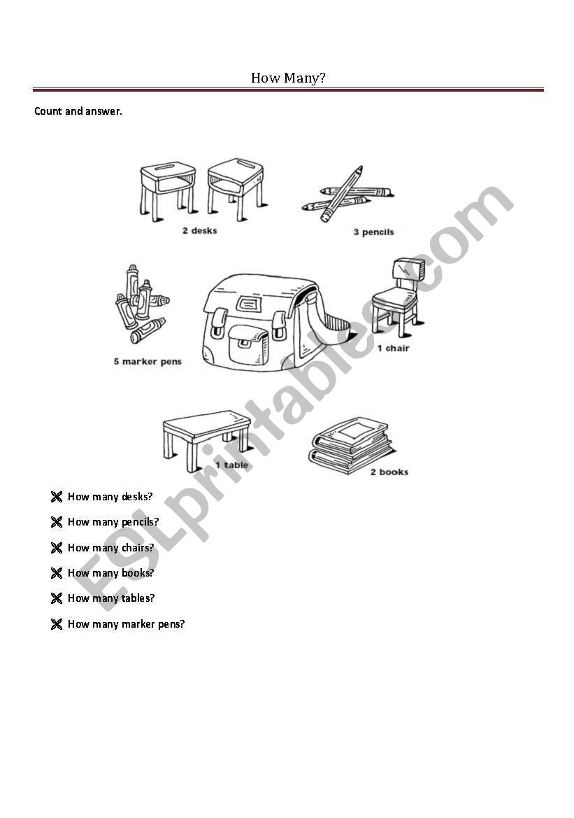 How Many? worksheet