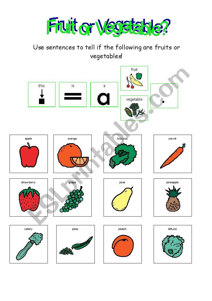 Fruit or Vegetable?? worksheet