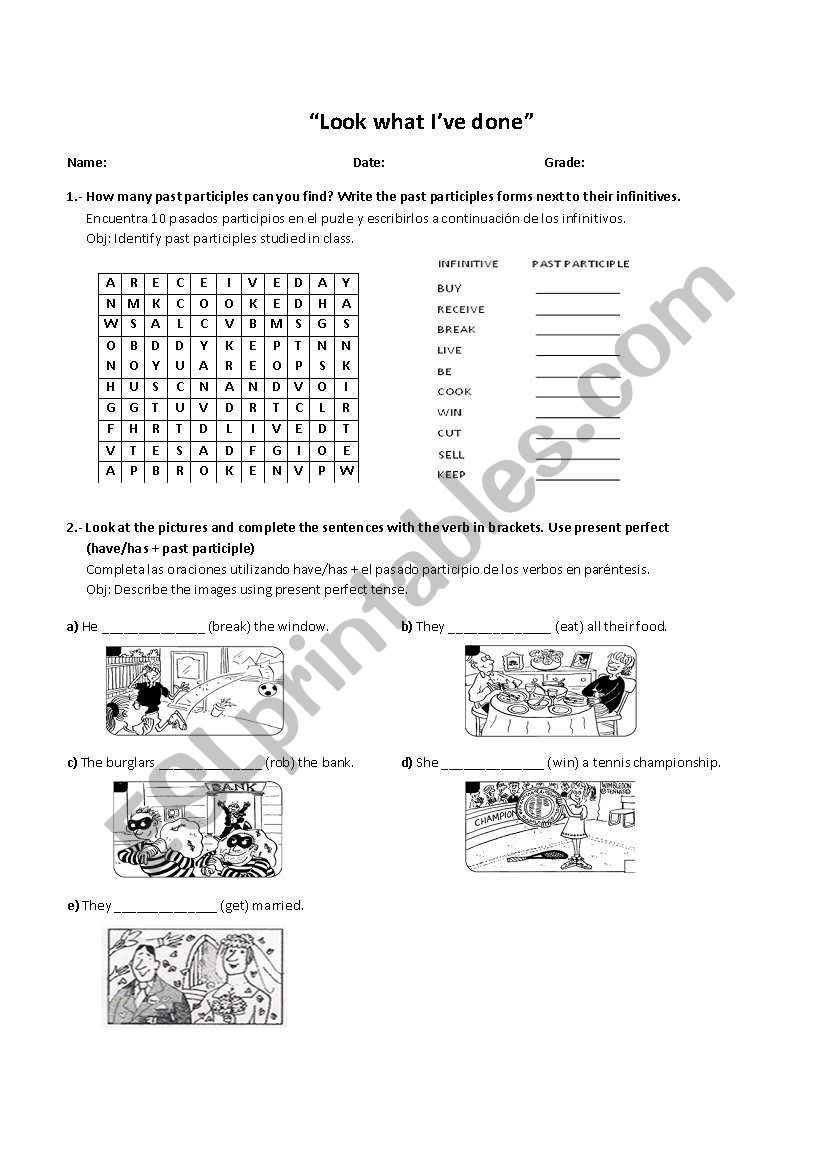 Present Perfect Practice worksheet