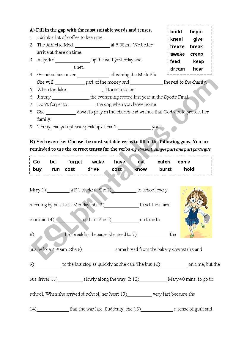 Simple past and present tense + Keys