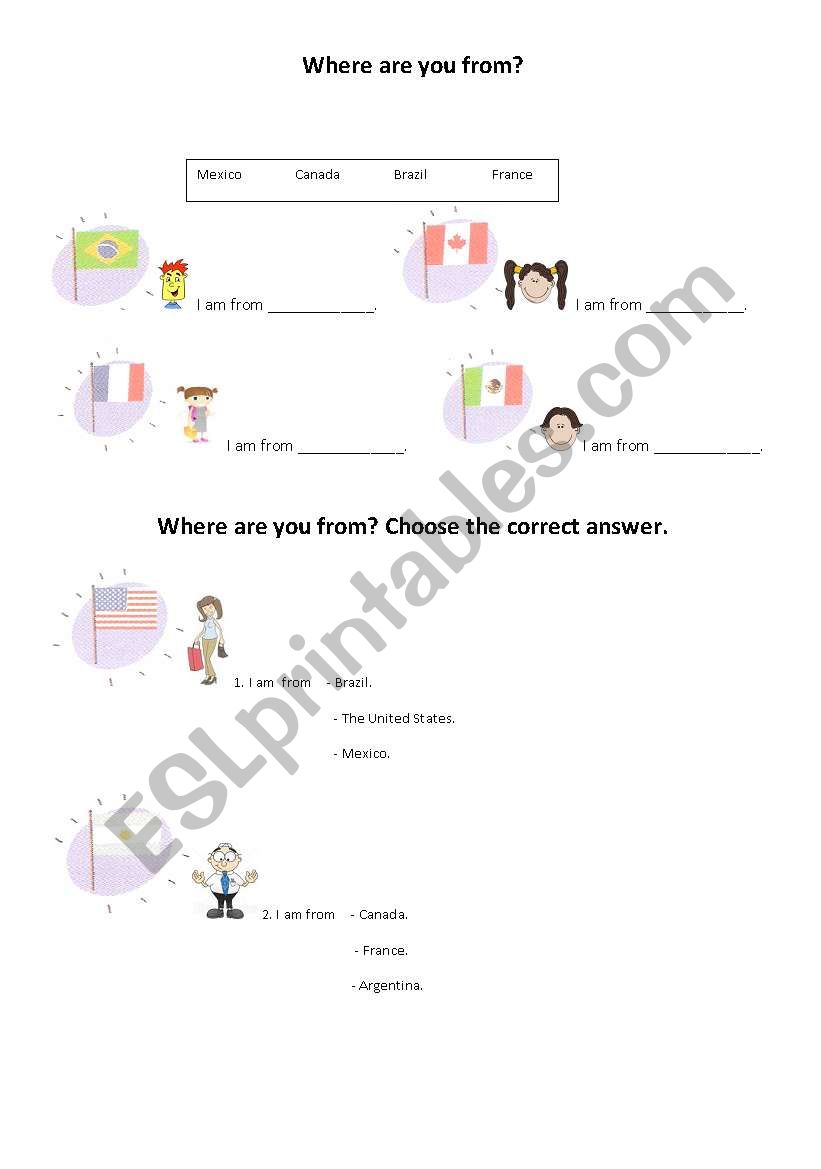 countries worksheet