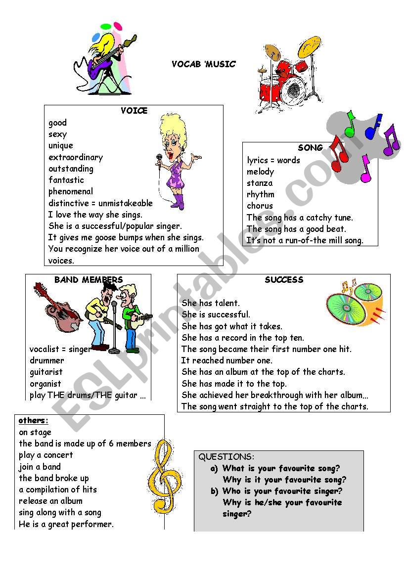 MUSIC VOCAB worksheet