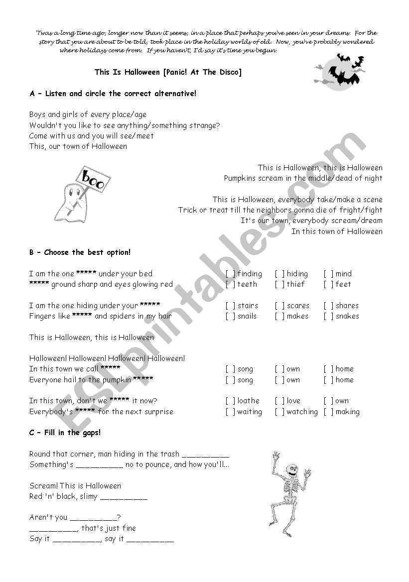 Song activity  This is Halloween  Panic! At the disco