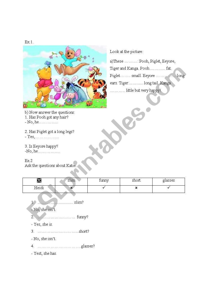 to be/ have got worksheet