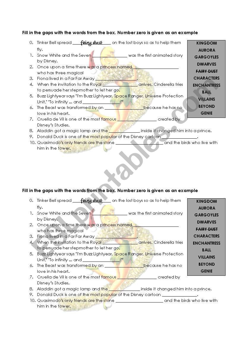 Animated Stories - Vocabulary worksheet
