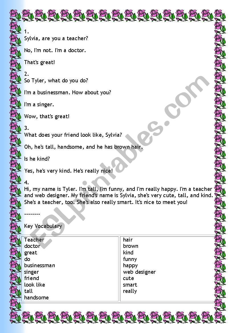 English Grammer Lesson 1 worksheet