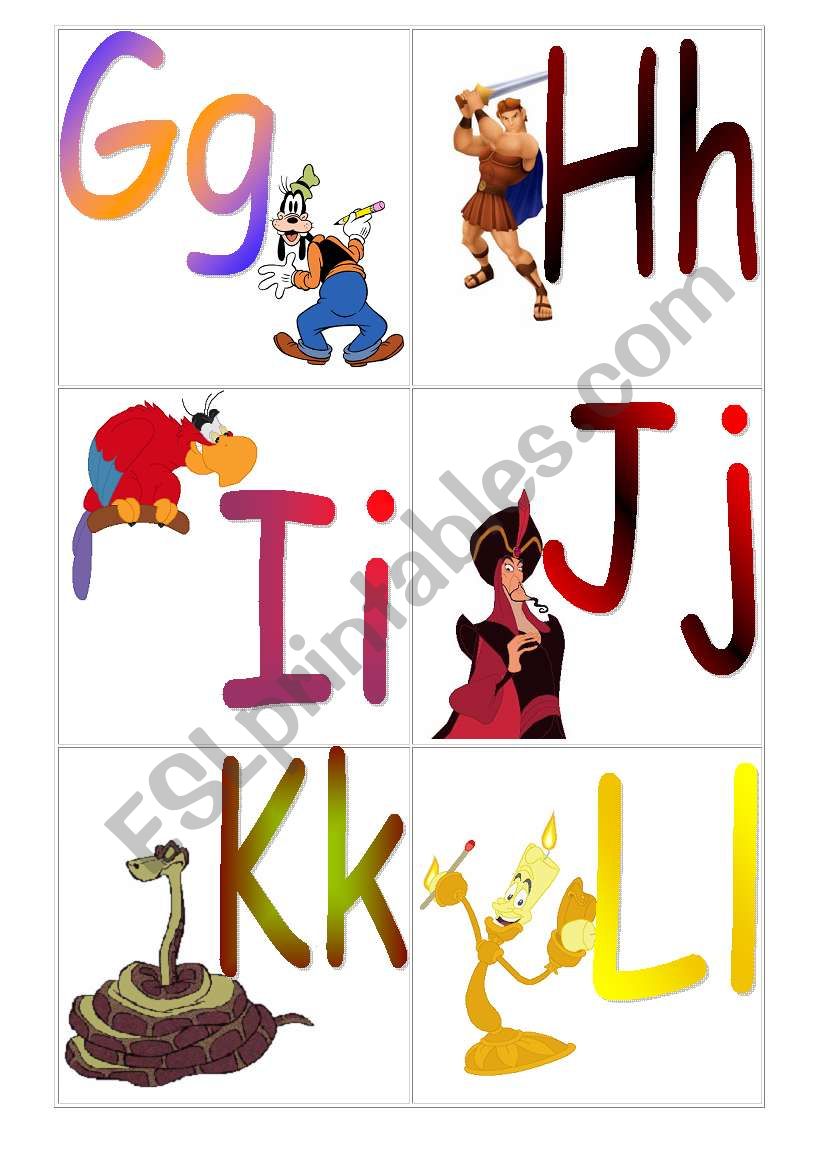 Alphabet with Disney (Part 2) worksheet