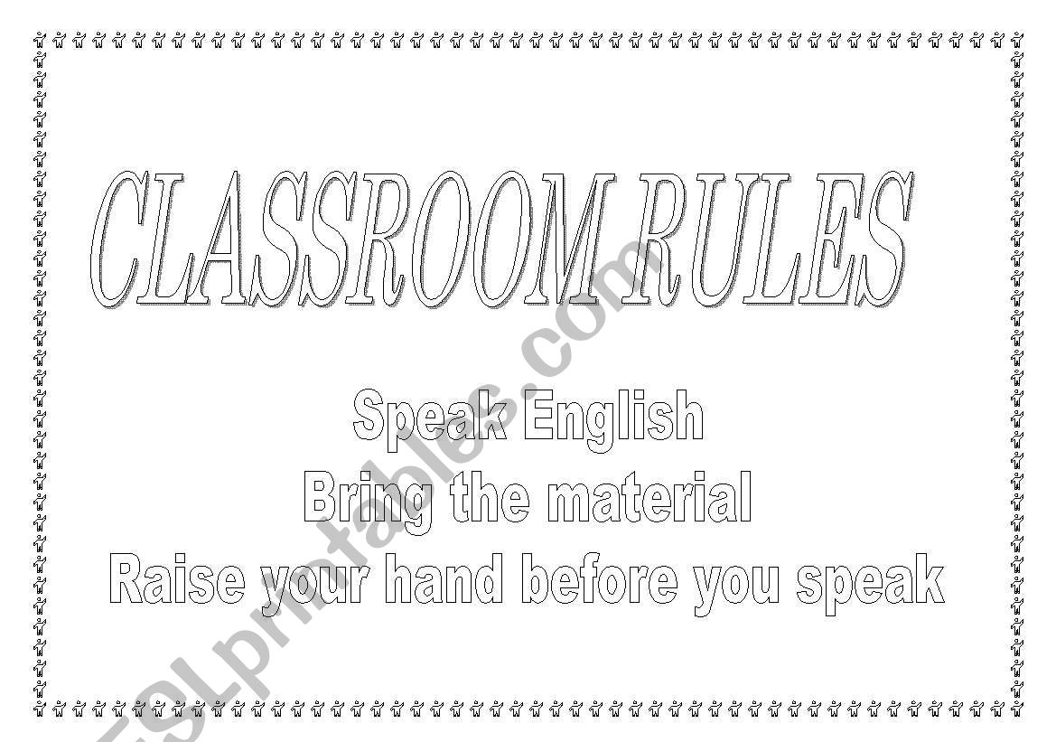 Classroom rules to colour and print