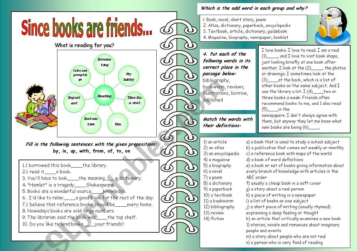 Since Books Are Friends worksheet