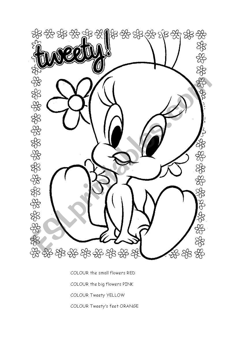 COLOUR TWEETY worksheet