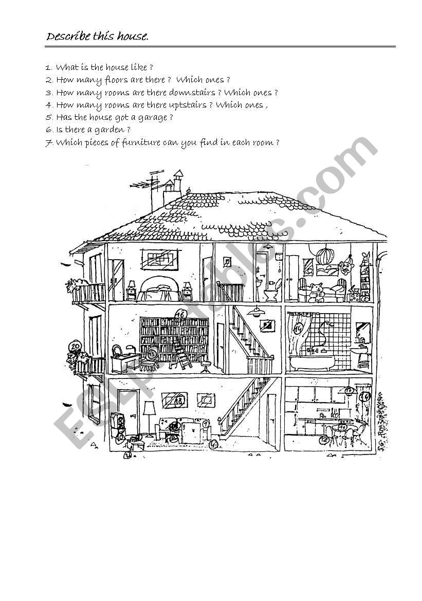 HOUSE DESCRIPTION worksheet