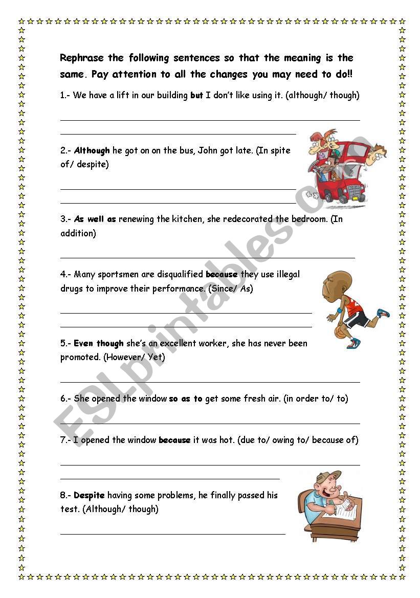 Connectors exercises worksheet