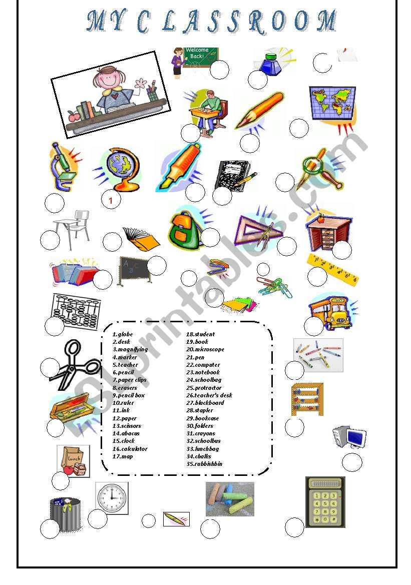 CLASSROOM OBJECTS & SCHOOL SUPPLIES