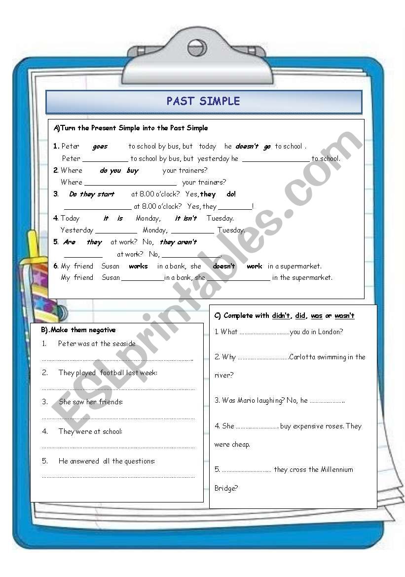 Past Simple worksheet