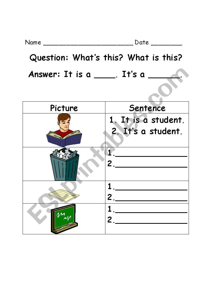 What is this? Whats this? It is a , Its a worksheet