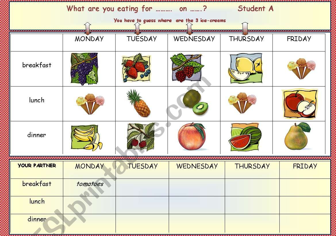 PAIRWORK worksheet