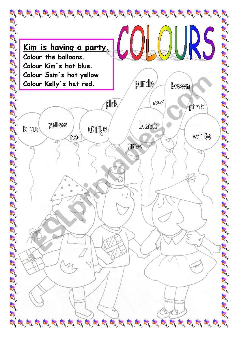 Colours worksheet