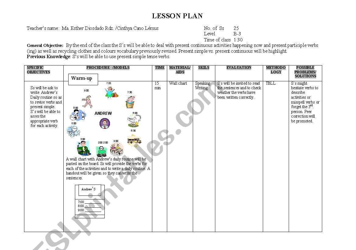 lesson plan tbl present simple