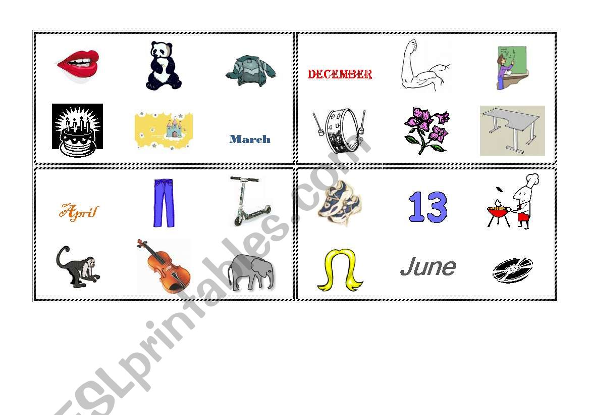 Vovabulary Bingo worksheet