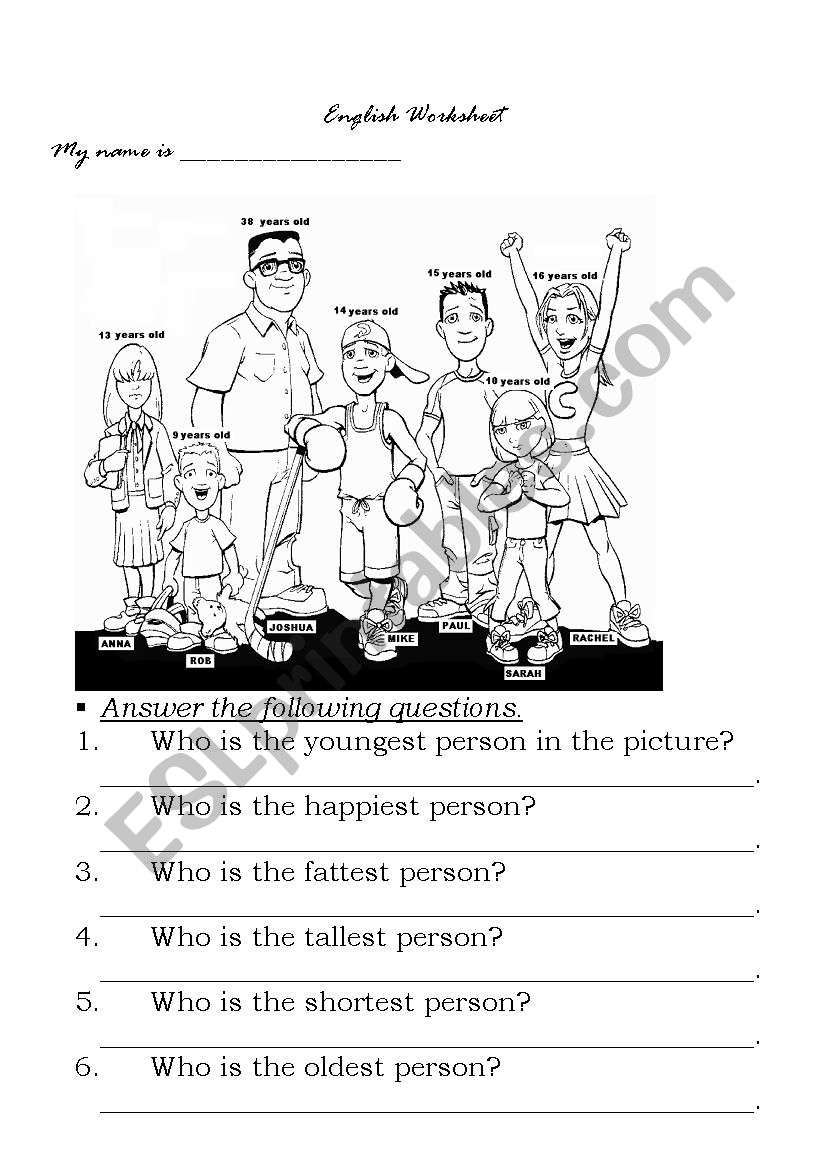 Superlatives worksheet