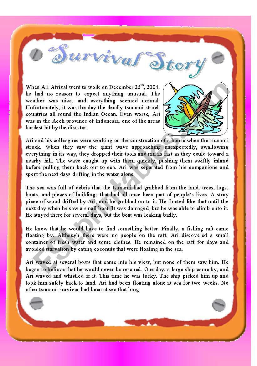 Reading - Tsunami Survival Story