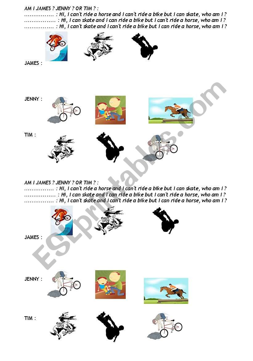 Can/ cant plus activities worksheet