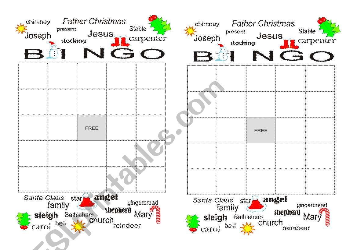 Christmas Bingo worksheet