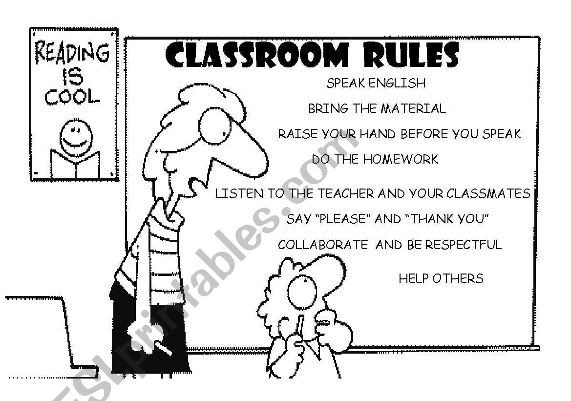 Classroom rules worksheet