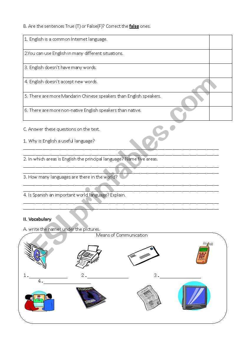 test page 2  worksheet