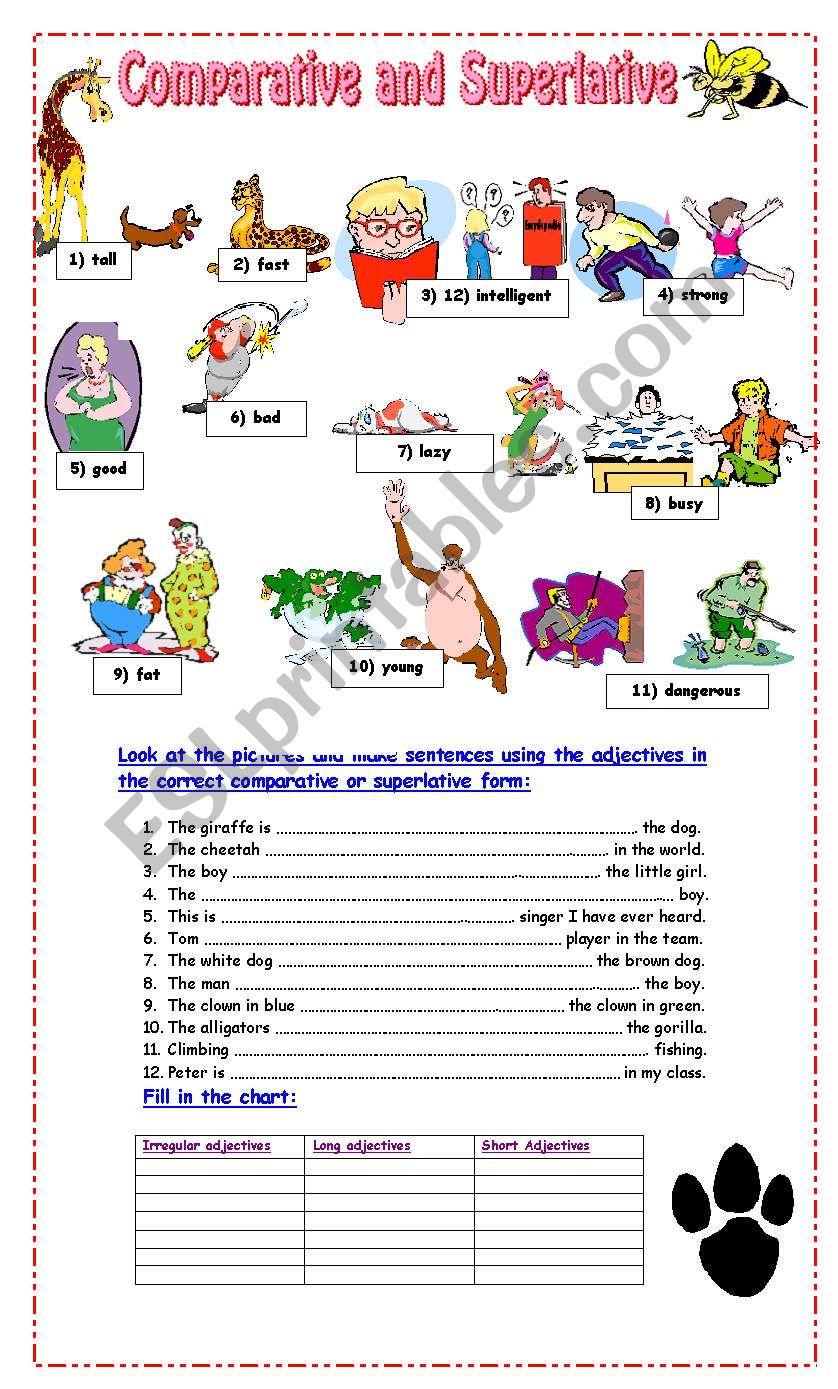 comparatives worksheet