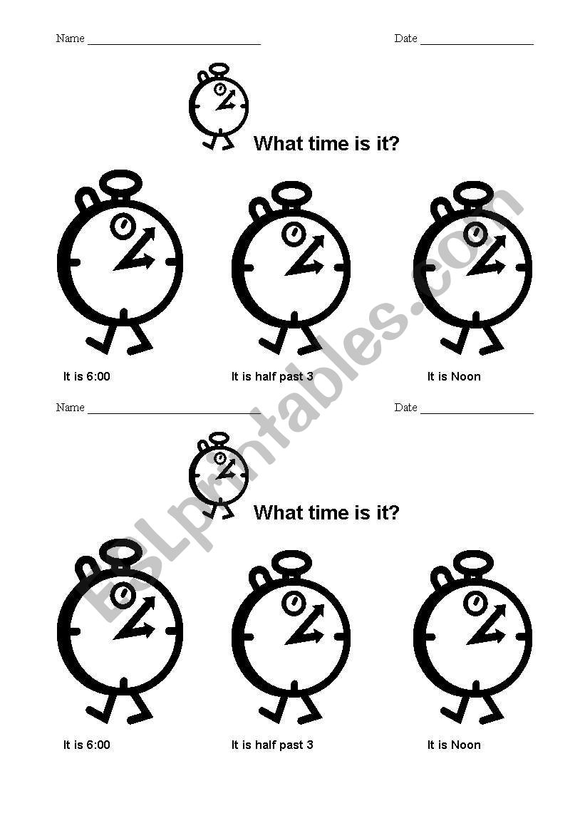 time  worksheet