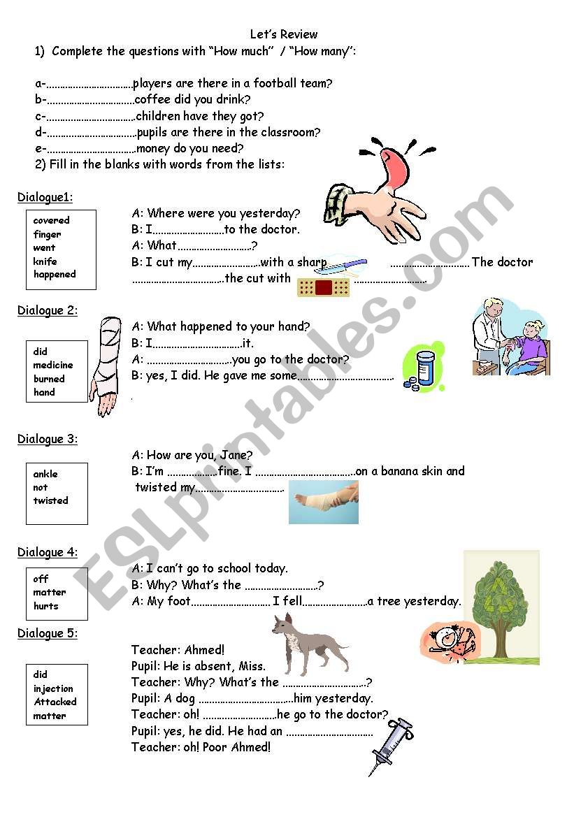 WhatÂ´s the matter? worksheet