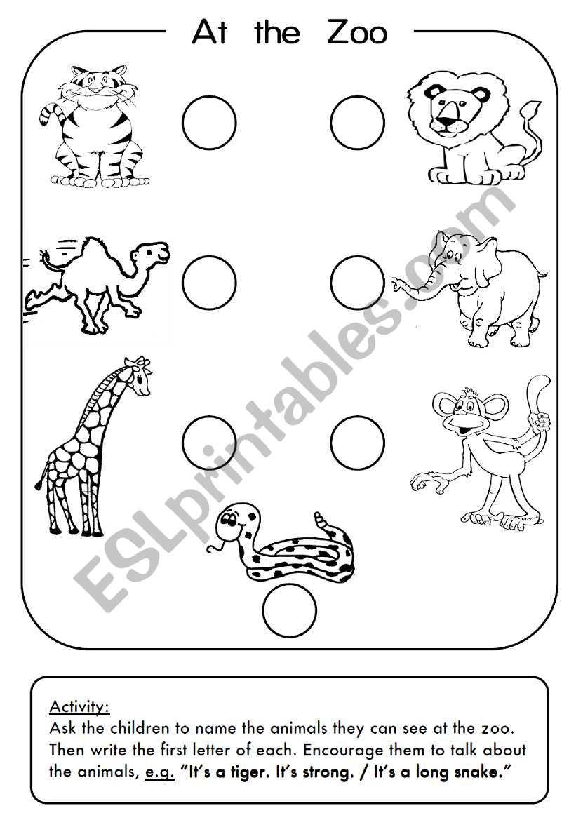 Zoo Animals worksheet