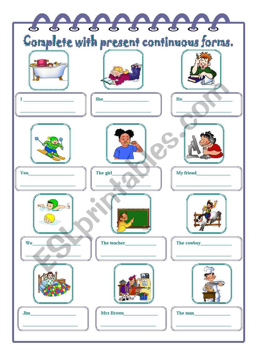 Present Continuous worksheet