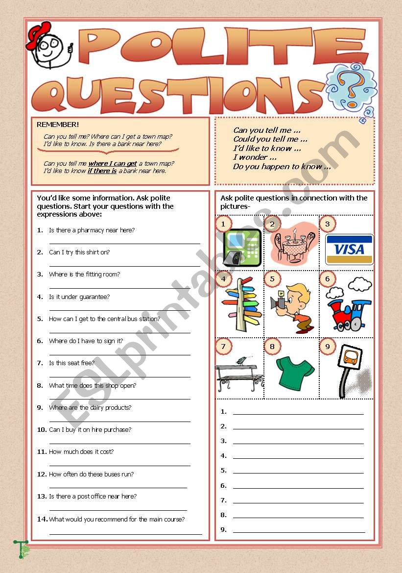 Polite Questions worksheet